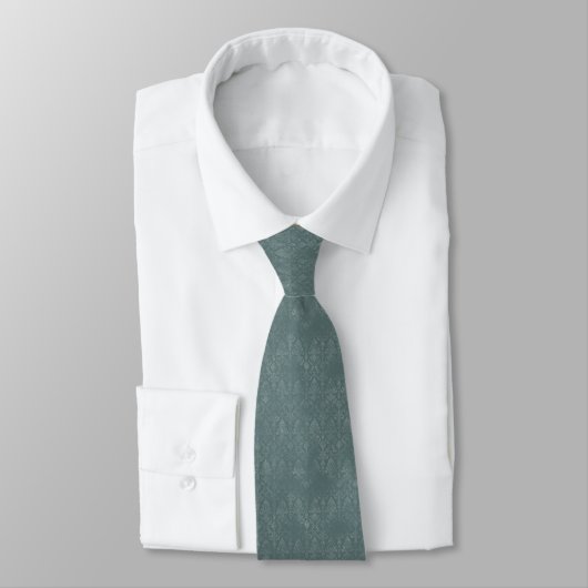 Dark Green Damask Pattern - Neck Tie ネクタイ (タイ)