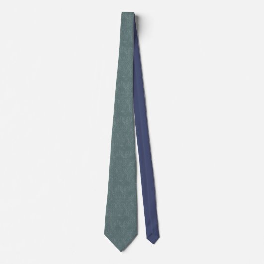 Dark Green Damask Pattern - Neck Tie ネクタイ (正面)