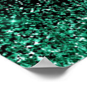 Dark Green Dress Faux Glitter Quinceanera Welcome ポスター (角)