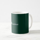 Dark Green Elegant Casual Own Name Handwriting コーヒーマグカップ (正面右)