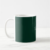 Dark Green Elegant Casual Own Name Handwriting コーヒーマグカップ (左)