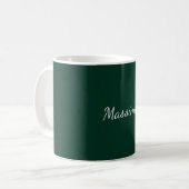 Dark Green Elegant Casual Own Name Handwriting コーヒーマグカップ (正面左)