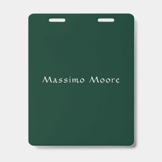 Dark Green Elegant Casual Own Name Handwriting バッジ (正面)