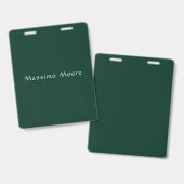Dark Green Elegant Casual Own Name Handwriting バッジ (正面＆裏面)