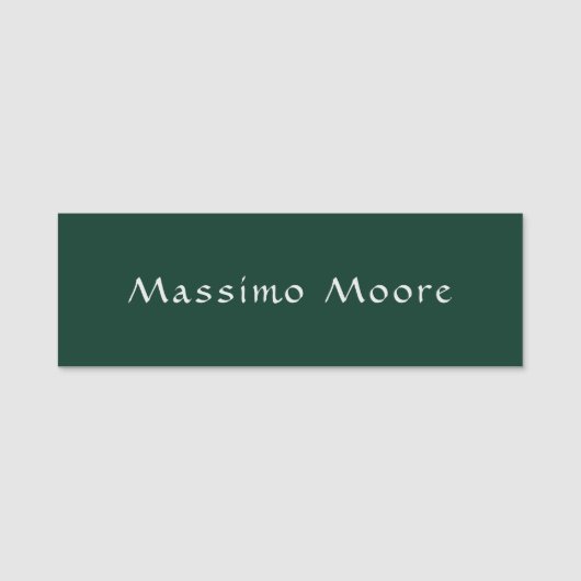 Dark Green Elegant Casual Own Name Handwriting 名札 (正面)