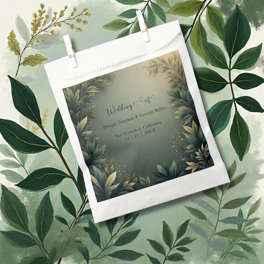 dark green elegant nature wedding フェイバーバッグ