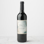 dark green elegant nature wedding ワインラベル (正面)