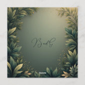 dark green elegant nature wedding 招待状 (裏面)