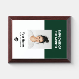 Dark Green Employee of the Month Logo and Photo 表彰プラーク