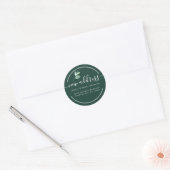 Dark Green Eucalyptus Calligraphy New Address ラウンドシール (封筒)