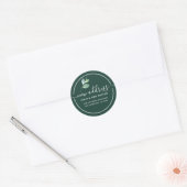 Dark Green Eucalyptus Calligraphy New Address ラウンドシール (封筒)