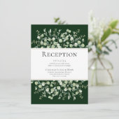 Dark Green Eucalyptus Wedding Reception エンクロージャーカード (スタンド正面)