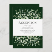 Dark Green Eucalyptus Wedding Reception エンクロージャーカード (正面/裏面)