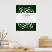 Dark Green Eucalyptus Wedding Welcome  ポスター (キッチン)