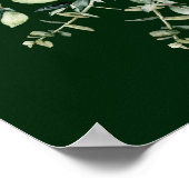 Dark Green Eucalyptus Wedding Welcome  ポスター (角)