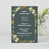 Dark Green Floral Arch Wedding Invitation 招待状 (スタンド正面)