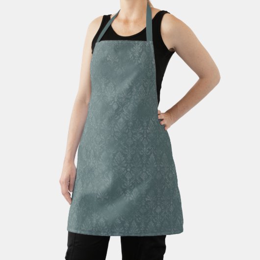 Dark Green Floral Damask Pattern - Apron エプロン (インサイチュ)
