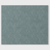 Dark Green Floral Damask Wrapping Paper Roll ラッピングペーパー (フラット)