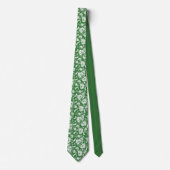 Dark Green Floral Pattern Custom Necktie ネクタイ (正面)