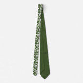 Dark Green Floral Pattern Custom Necktie ネクタイ (裏面)