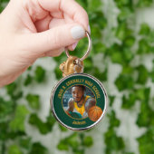 Dark Green Gold Basketball Player Photo キーホルダー (手)