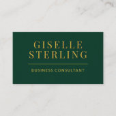 Dark Green Gold Business Consultant Photo QR Code 名刺 (正面)