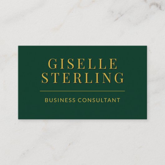 Dark Green Gold Business Consultant Photo QR Code 名刺 (正面)