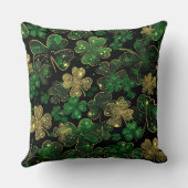 DARK GREEN & GOLD IRISH THEMED GLITTER LOOK  クッション (裏面)