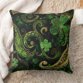 DARK GREEN & GOLD IRISH THEMED GLITTER LOOK  クッション (ブランケット)