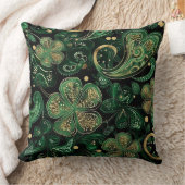 DARK GREEN & GOLD IRISH THEMED GLITTER LOOK  クッション (ブランケット)