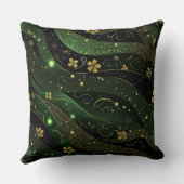 DARK GREEN & GOLD IRISH THEMED GLITTER LOOK  クッション (裏面)