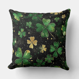 DARK GREEN & GOLD IRISH THEMED GLITTER LOOK  クッション