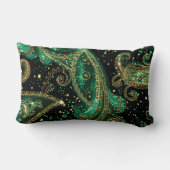 DARK GREEN & GOLD IRISH THEMED GLITTER LOOK  ランバークッション (裏面)