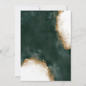 Dark Green & Gold Watercolor Wedding   招待状 (裏面)