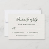 Dark Green Greenery Calligraphy RSVP Card (正面)