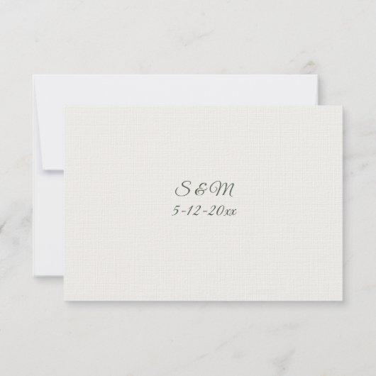 Dark Green Greenery Calligraphy RSVP Card (裏面)