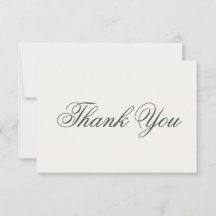 Dark Green Greenery Wedding Thank You Card