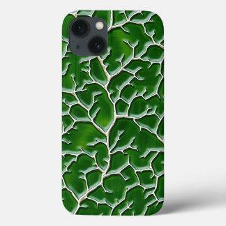 Dark Green iPhone Case Vein Texture Design iPhone 13ケース