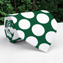 Dark Green Jumbo Polka Dots Custom Necktie ネクタイ