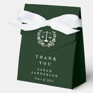 Dark Green Law Scales+Laurel Wreath Graduation フェイバーボックス