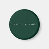 Dark Green Minimalist Plain Modern Aesthetic Look マグネット (正面)