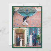 Dark Green Modern Minimalist Married & Merry Photo シーズンカード (裏面)