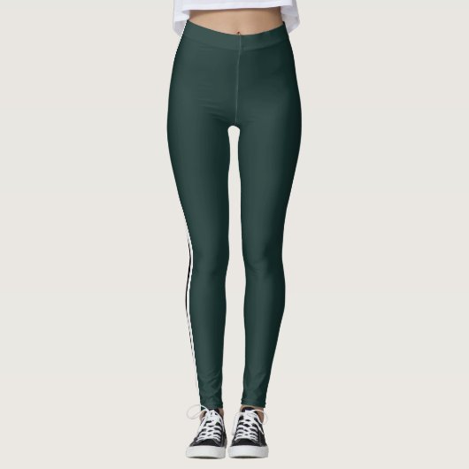 Dark Green Modern Minimalist Stylish Athletic レギンス (正面)