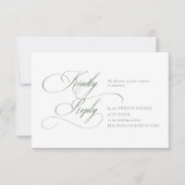 Dark Green Monogram Wedding RSVP Card (正面)