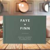 Dark Green | Moss Minimalist Scandi Modern Wedding ゲストブック