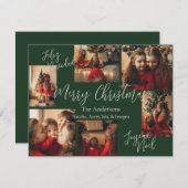 Dark Green Multi Language Holiday Card シーズンカード (正面/裏面)