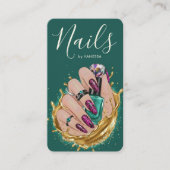 Dark Green Nail Art Studio Manicurist Artist Chic 名刺 (正面)