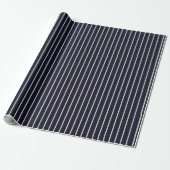 Dark Green & Navy Striped ラッピングペーパー (アンロールド)
