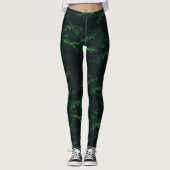 Dark Green Pine Branch Leggings レギンス (正面)