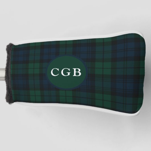 Dark Green Plaid Golf Towel ゴルフヘッドカバー (正面)